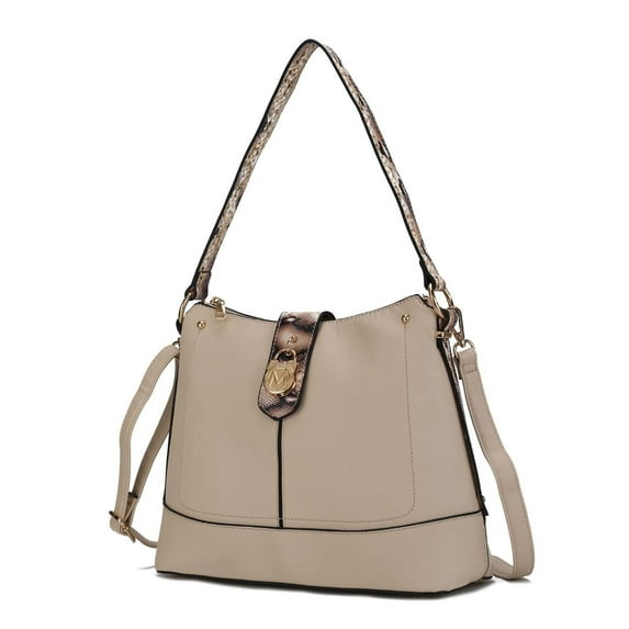 Ezra Snake embossed Vegan Leather Womens Shoulder Bag by Mia K
