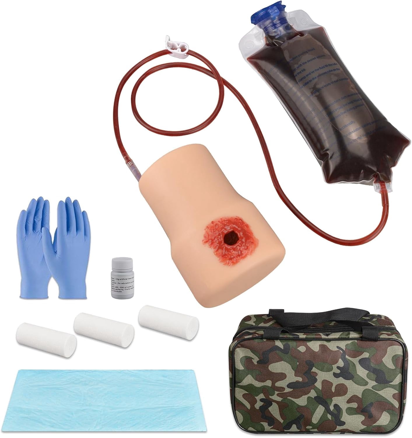 Eztrain Wound Packing and Tourniquet Task Training Kit to Bleed Control for Medical Education, First Aid Emergency Practice, Military Trauma Trainer