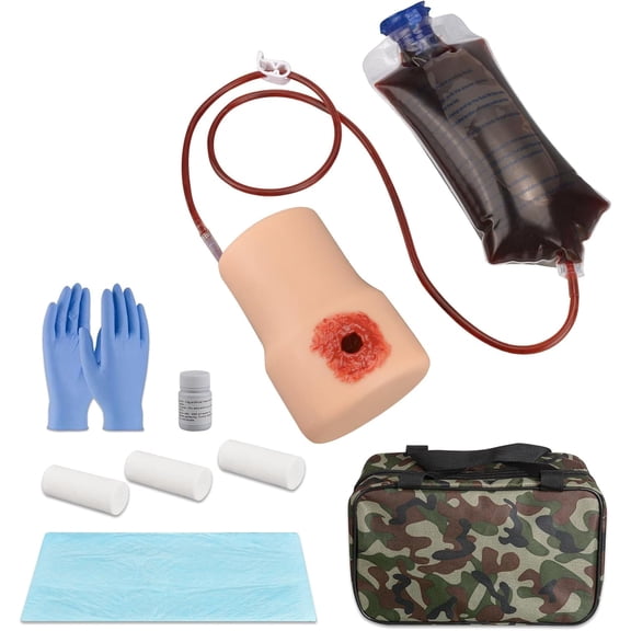 Eztrain Wound Packing and Tourniquet Task Training Kit to Bleed Control for Medical Education, First Aid Emergency Practice, Military Trauma Trainer