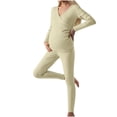 thumbnail image 1 of PUMISAS Winter Maternity Clothes for Women Striped Long Sleeve Maternity Tops Nursing Maternity Shirts Pregnant Off Shoulder Sleeves Knitted Sweater Loose Shirts, 1 of 9
