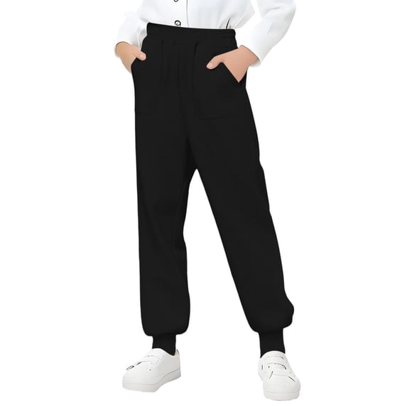 PUMISAS Cargo Pants for Kids High Waist Lightweight Fashion Casual Pants Loose Trendy Wide Leg Pants Travel Golf Pockets Hiking Pants for Boys And Children