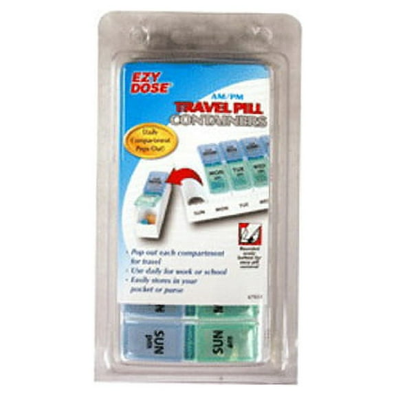 Ezy Dose 7 Day Pill Reminder Am/Pm, Travel - 1 Ea