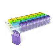 Ezy Dose Daily 7-Day Pill Organizer, 4 Times a Day, AM/PM, Pop-Out Compartments