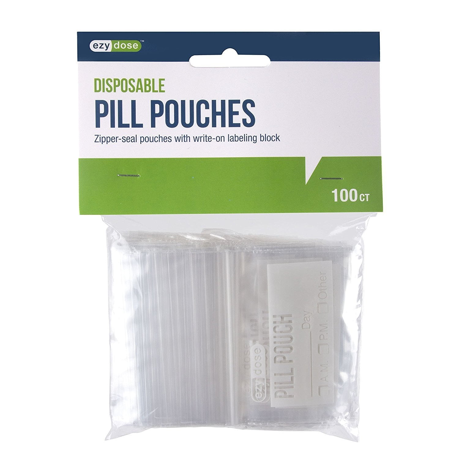  Ezy Dose Pill Packs, Pill and Vitamin Organizer Pouches, 100  Count