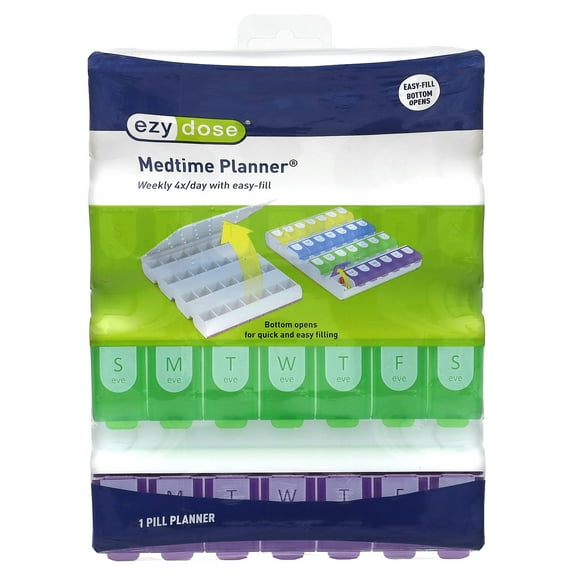 Ezy Dose Weekly 4/Day with Easy-Fill Medtime Planner, 1 Count