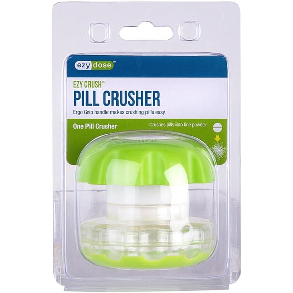 Ezy Dose Easy Grip Pill Crusher and Grinder, Built-in Storage, Blue