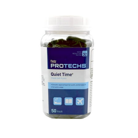 Flents Quiet Time® Soft Comfort Ear Plugs for Sleeping (NRR 32), 50 Pair, Black