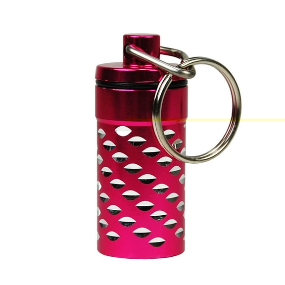 Ezy Dose Metal Sparkle Brights Keychain Pill Caddy (Pink)