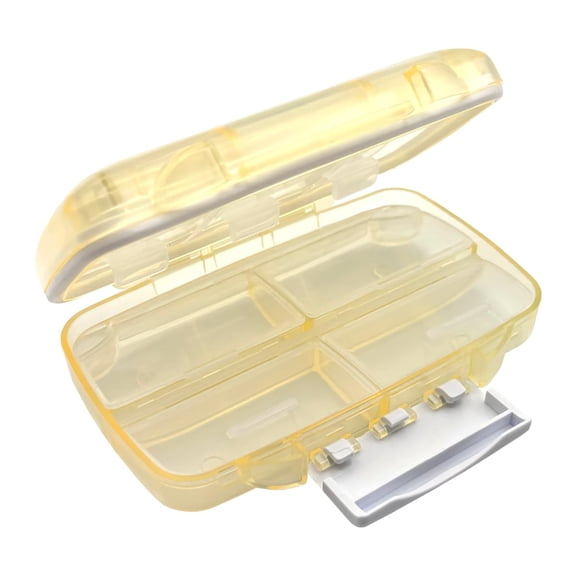 Ezy Dose Moisture-Proof Pill Organizer, Travel-Friendly, Latch-Closure to Secure Contents, 4 Individual Compartments of Multiple Sizes with Tight Seal, Medium, Cream