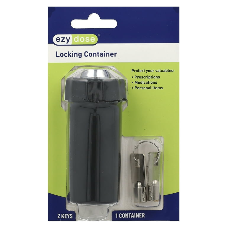 Ezy Dose Nylon Locking Pill Organizer, Black Travel Container
