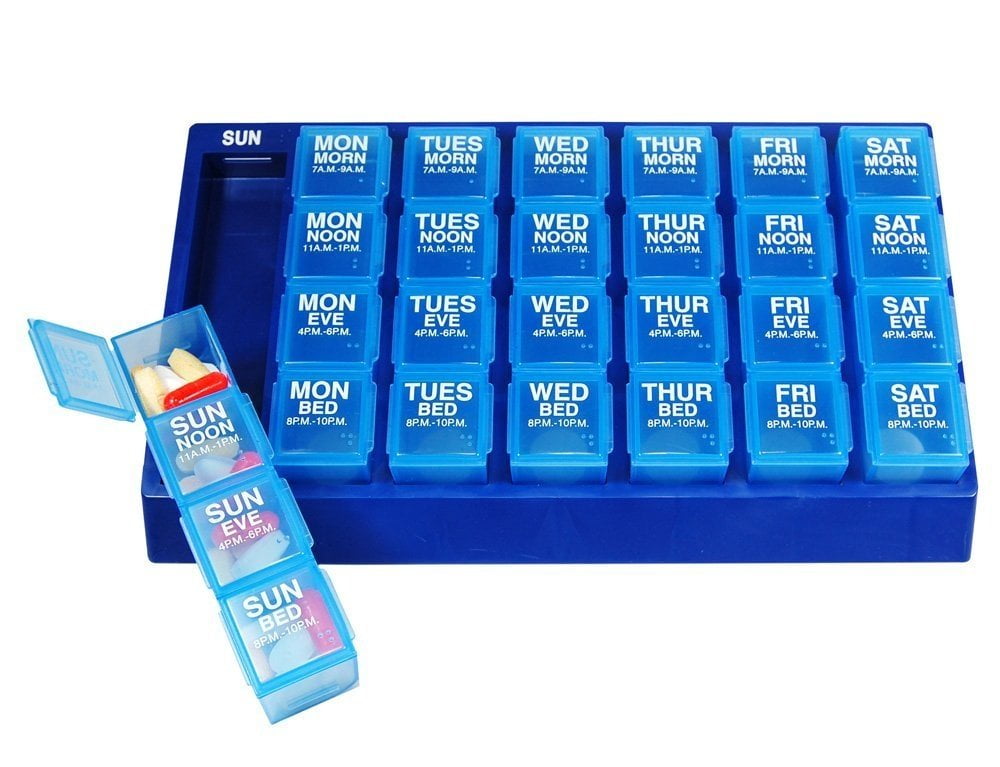 Ezy Dose One-Day-At-A Time Pill Planner & Vitamin Organizer,  Large, 1Ct