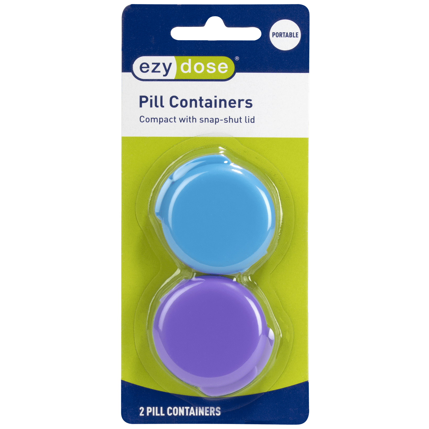 Ezy Dose® Pill Container with SnapShut Lid, 2 Ct, Multi Color