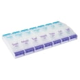 thumbnail image 1 of Ezy Dose Push Button (7-Day) Pill Planner, AM/PM, Large Compartments, Clear Lids, Plastic, 1 of 4