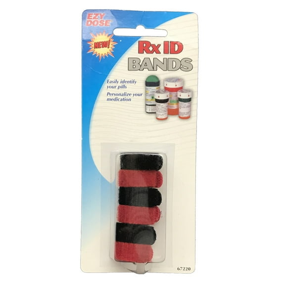 Ezy Dose Rx Id Bands - Easily Identify Your Pills - 6 Reusable Bands Per Package