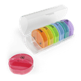 thumbnail image 1 of Ezy Dose Travel Daily Pill Organizer (7-Day) AM/PM, Pop-Out Compartments for Medication, Rainbow, 1 of 6