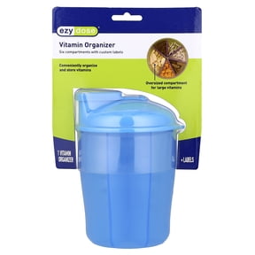 Ezy Dose Vitamin Organizer with Labels, Blue, 1 Count