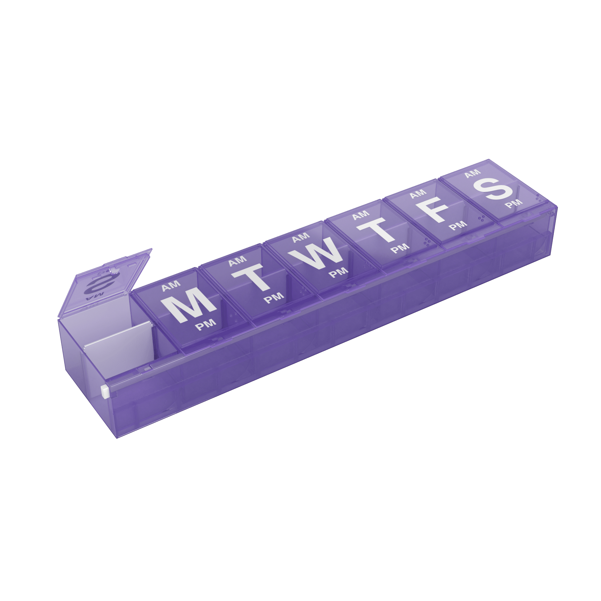 Ezy Dose Weekly (7-Day) Locking Pill Organizer, Daily Use, Large Compartments (3XL), plastic