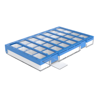 Ezy Dose Weekly (7-Day) Pharmadose Pill Organizer, Easy Fill Tray, 4 Times a Day, Blue (Large)