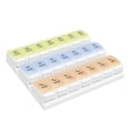 thumbnail image 1 of Ezy Dose Weekly (7-Day) Pill Organizer with Push Button Compartments & Pastel Color Lids, 3 Times a Day, 1 of 1