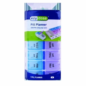 Ezy Dose Weekly AM/PM Travel Pill Planner Small, 2 Pack