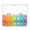 thumbnail image 1 of Ezy Dose Daily Travel Pill Organizer (7-Day) AM/PM, Pop-Out Compartments for Medication, Rainbow, 1 of 5