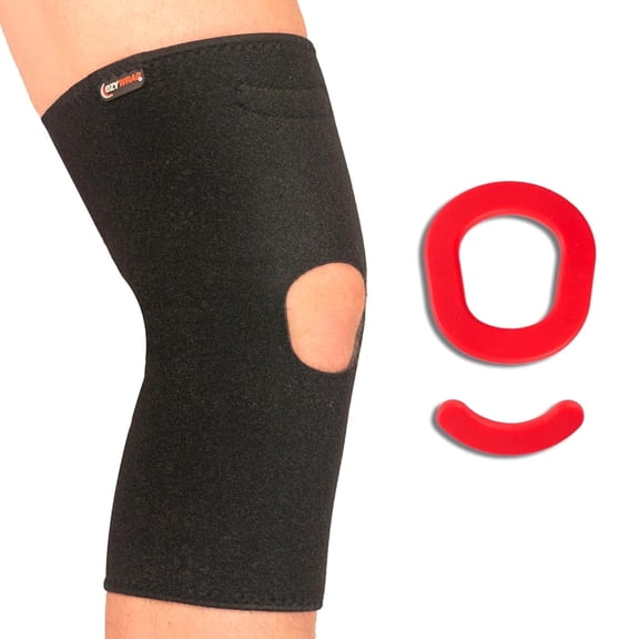 Ezy Wrap Superior Patella Stabilizer Hinged Knee Brace – Breathable All-In-One  Knee Support w/Repositionable Silicone Buttress