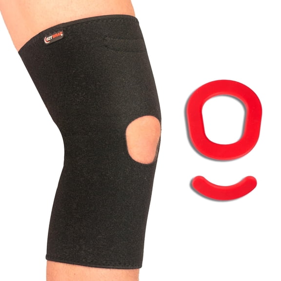 Ezy Wrap Superior Patella Stabilizer Hinged Knee Brace Breathable All-In-One Knee Support w/Repositionable Silicone Buttress