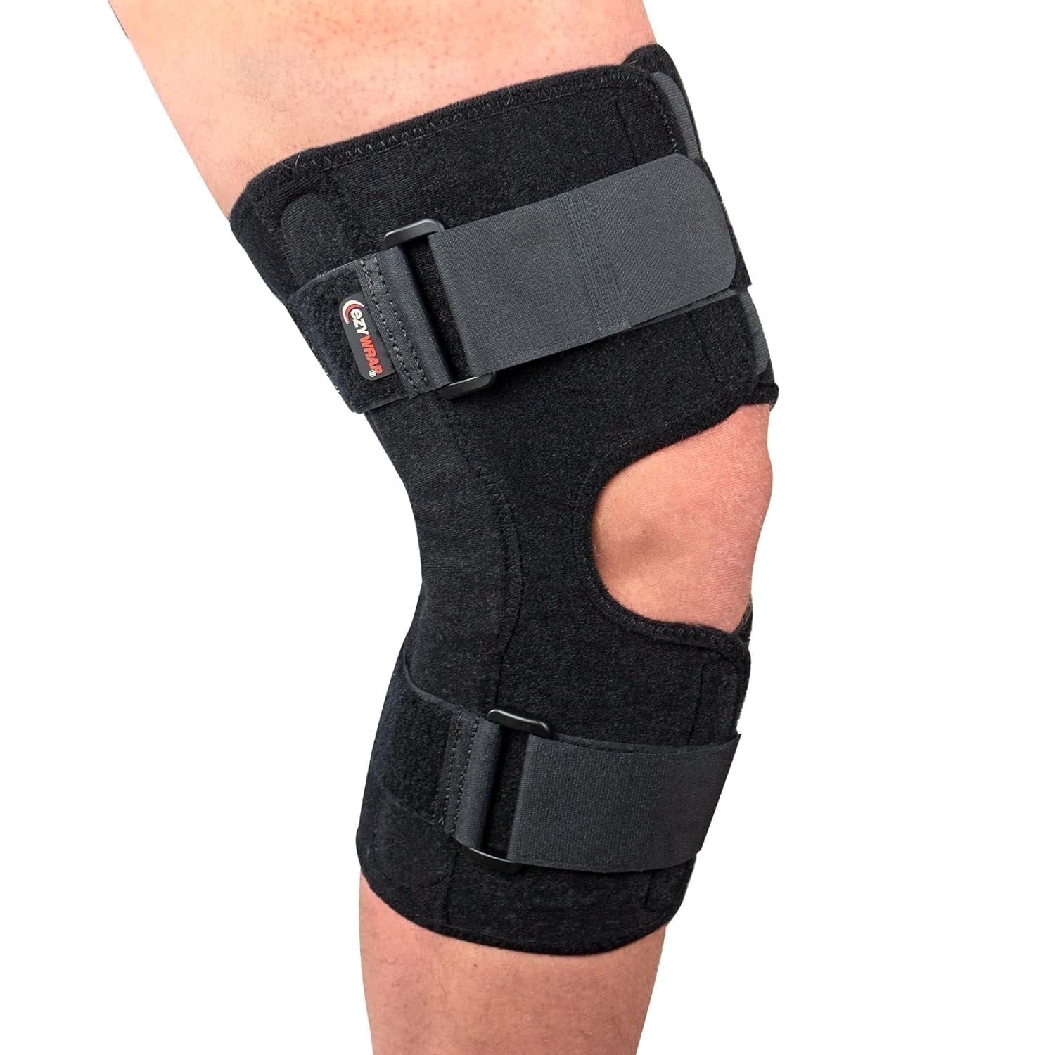 Ezy Wrap Dual Axis Hinged Knee Brace – Comfortable Compression Knee Support with Removable Hinges for Stability & Post-Surgery Recovery