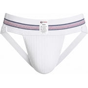 Ezy Wrap Athletic Supporters for Men   Padded 3" Waistband Men Jockstraps for Gym & Post-Surgery S - White