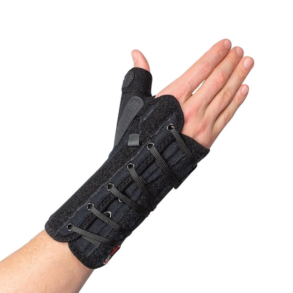 Ezy Wrap Ultimate Thumb Brace Orthosis– Thumb & Wrist Support Brace for Women & Men – Hand & Wrist Wrap w/Trigger Finger Splint for Carpal Tunnel Relief – Thumb Stabilizer (Black)