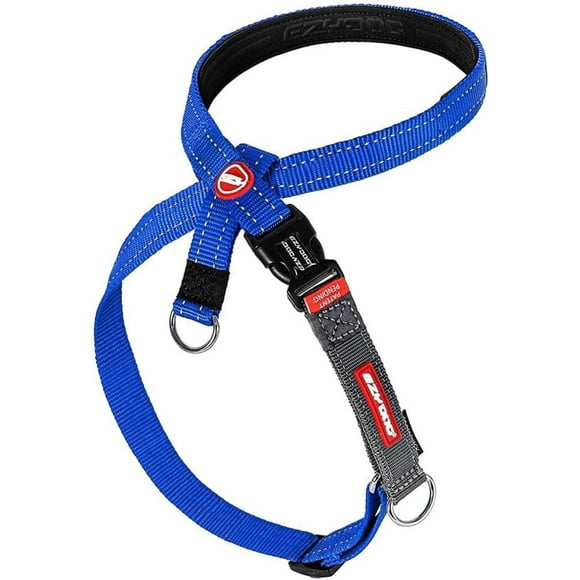 EzyDog Crosscheck No Pull Dog Training Harness - 2-in-1 Escape Proof Reflective Dog Harness for Easy Controlled Walks (M, Blue) C80