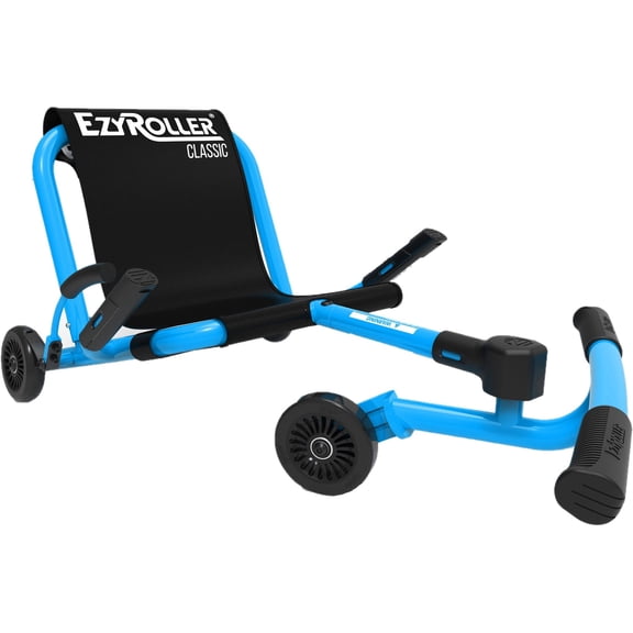 EzyRoller: Classic - Aqua Blue - Ride-On Scooter, Cambering Motion, Pedal Free Cart, Hand Brakes, Extendable Frame, 154lb Capacity, Kids-Teens 4+