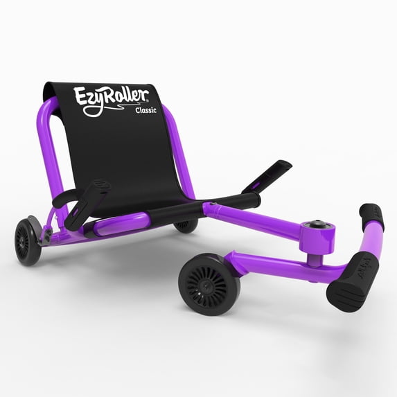 EzyRoller: Classic - Purple - Ride-On Scooter, Cambering Motion, Pedal Free Cart, Hand Brakes, Extendable Frame, 154lb Capacity, Kids Ages 4+