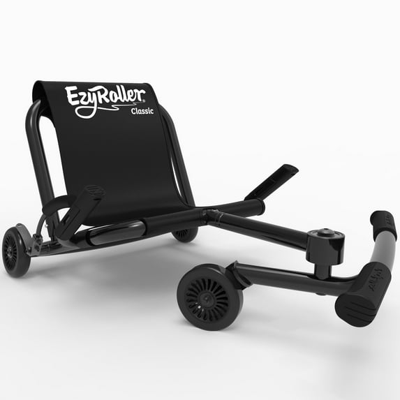 EzyRoller: Classic - Black Magic - Ride-On Scooter, Cambering Motion, Pedal Free Cart, Hand Brakes, Extendable Frame, 154lb Capacity, Kids-Teens 4+