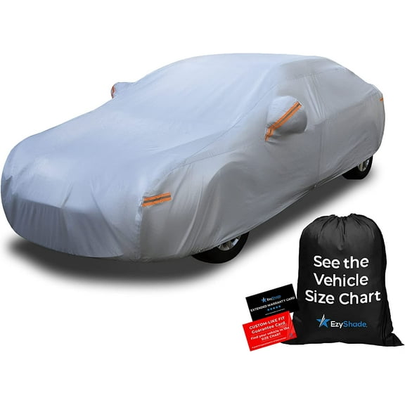 EzyShade 10-Layer Car Cover Waterproof All Weather. See Vehicle Size-Chart for Accurate Fit. Outdoor Full Exterior Covers for Automobiles Sedan Hatch SUV Rain Sun Protection. Size A5 (See SizeChart)