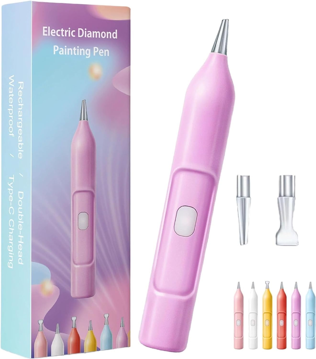 Cyleibe Diamond Painting Pen Accessories Kits, 5D Diamond Art Pen Tools With 6 Pcs Metal Replacement