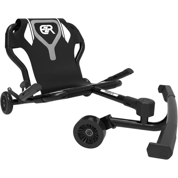 EzyRoller: Classic X - Black - Ride-On Scooter, Cambering Motion, Pedal Free Cart, Hand Brakes, Extendable Frame, 154lb Capacity, Kids Ages 4+