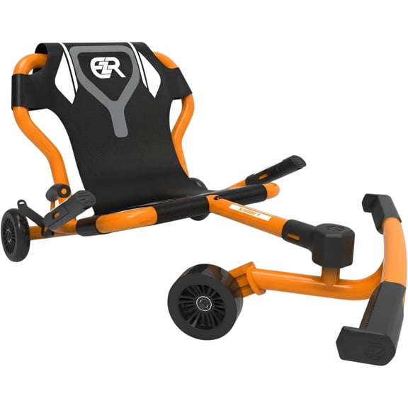 EzyRoller: Classic X - Orange - Ride-On Scooter, Cambering Motion, Pedal Free Cart, Hand Brakes, Extendable Frame, 154lb Capacity, Kids Ages 4+