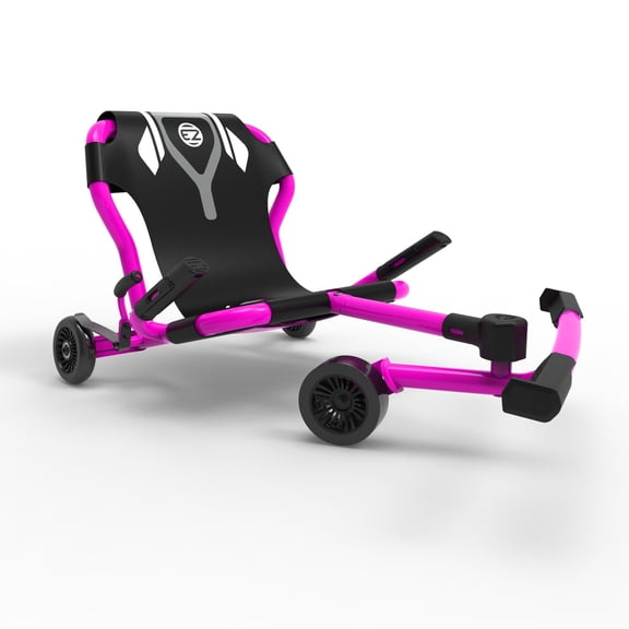 EzyRoller: Classic X - Pink - Ride-On Scooter, Cambering Motion, Pedal Free Cart, Hand Brakes, Extendable Frame, 154lb Capacity, Kids Ages 4+