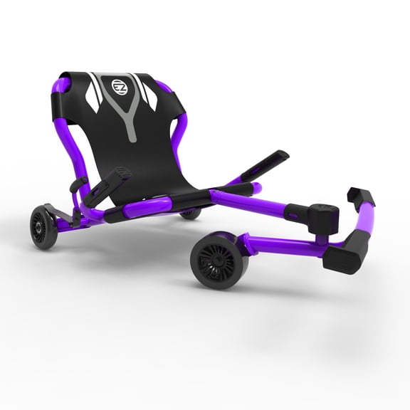 EzyRoller: Classic X - Purple - Ride-On Scooter, Cambering Motion, Pedal Free Cart, Hand Brakes, Extendable Frame, 154lb Capacity, Kids Ages 4+