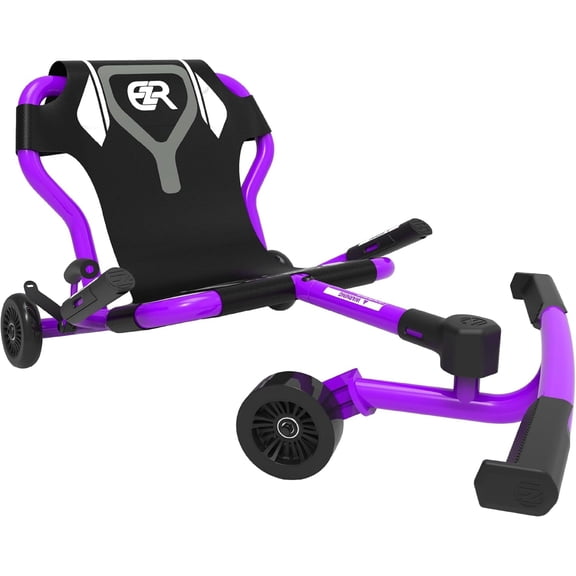 EzyRoller: Classic X - Purple - Ride-On Scooter, Cambering Motion, Pedal Free Cart, Hand Brakes, Extendable Frame, 154lb Capacity, Kids Ages 4+
