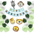 thumbnail image 1 of Ezzo Birthday Party Decoration Jungle Theme Banner and Forest Animal Foil Balloon Set, 1 of 7