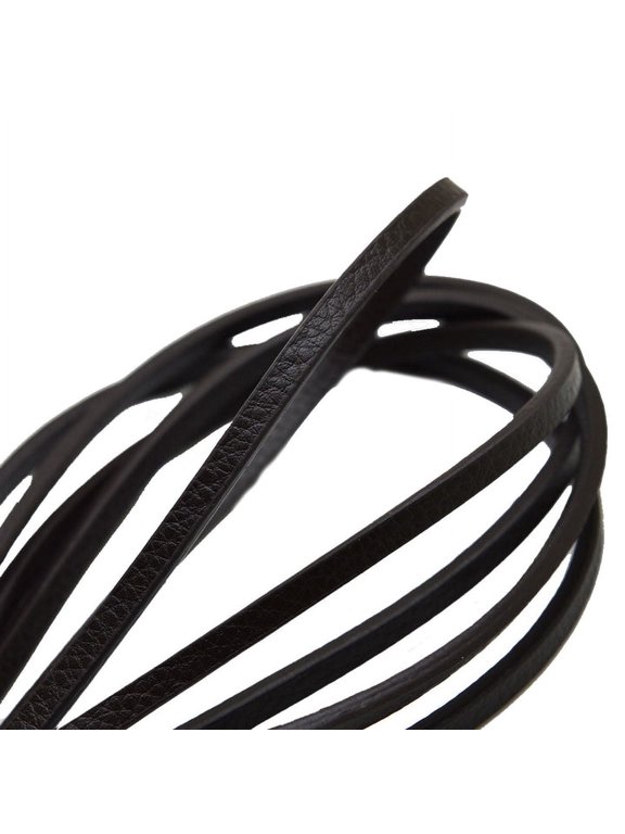 Vegan Leather Cord for Crafts & Jewelry – 1 Meter Faux Leather Strap, 5mm Wide, 3mm Thick – Durable String for Bracelets, Keychains, Watch Bands