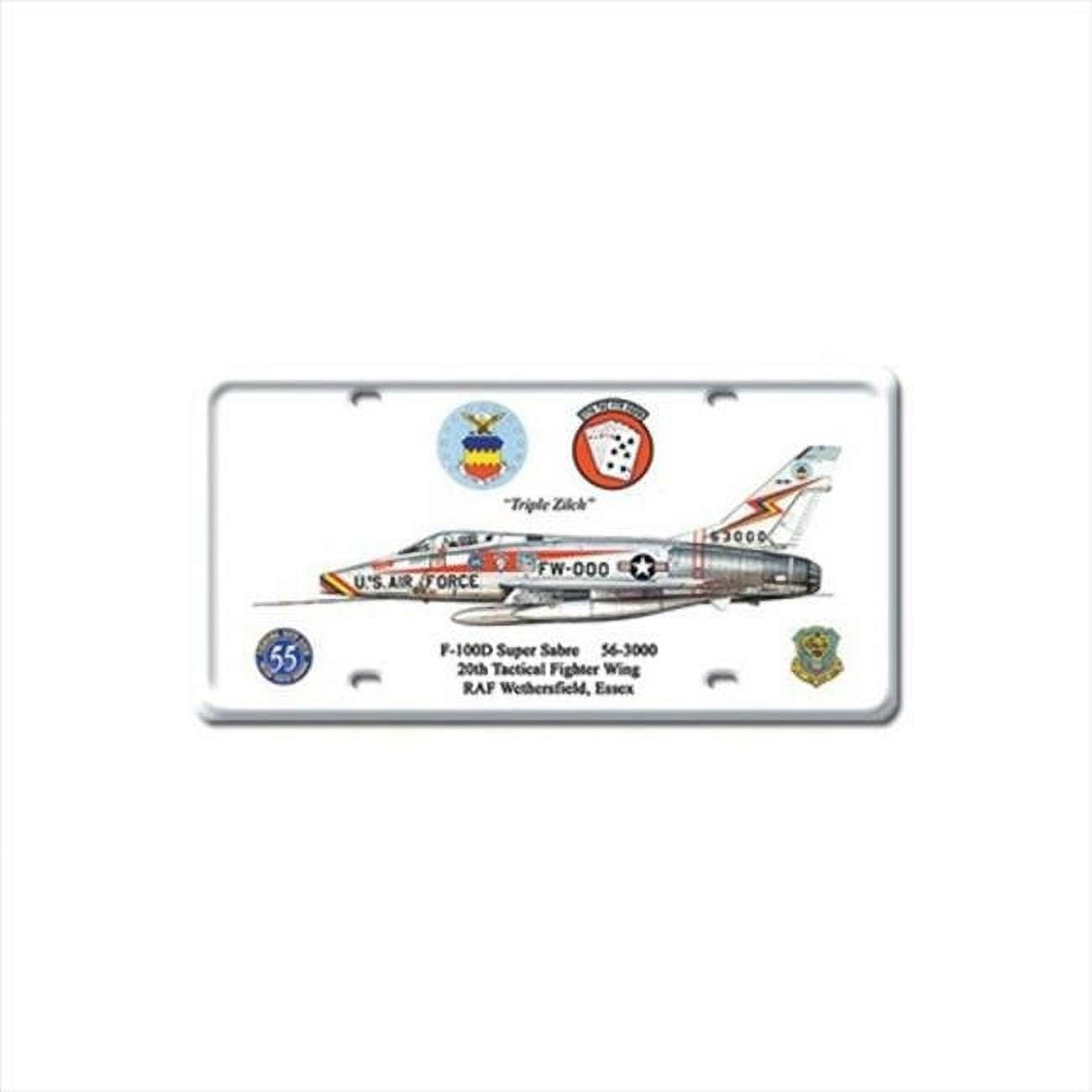 F-100D Super Sabre Aviation License Plate - Red - 6in. x 12in. 