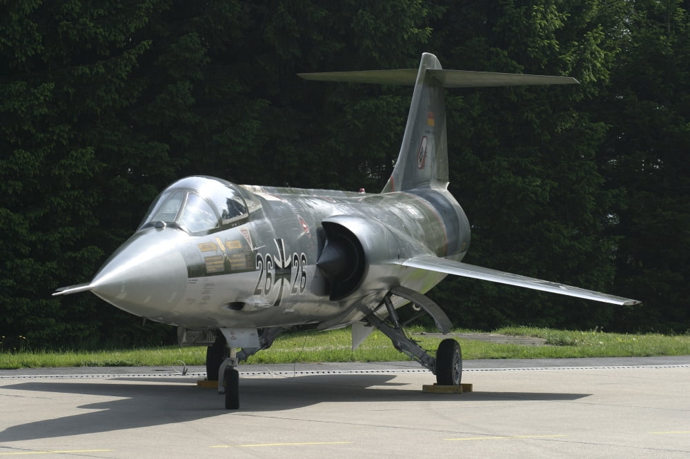 F-104G Starfighter of the German Air Force Canvas Art - Timm ZiegenthalerStocktrek Images (35 x 23)
