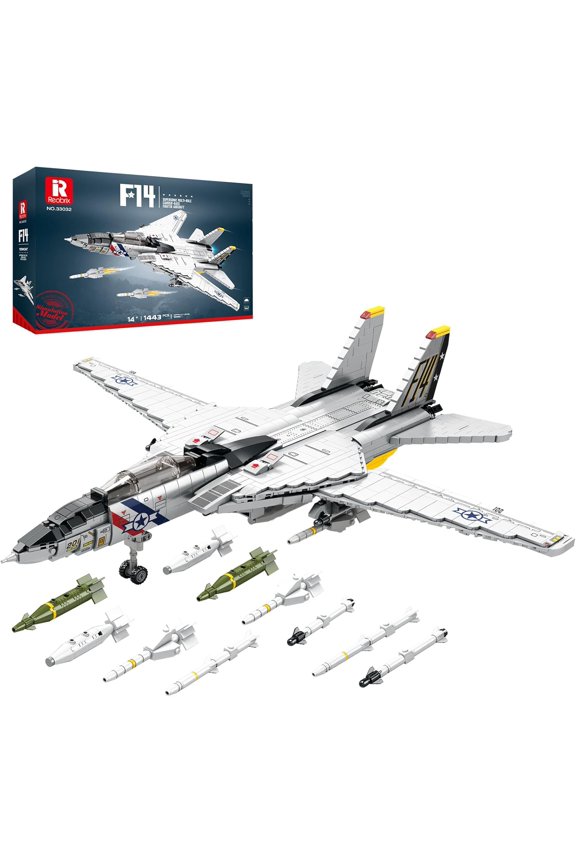 F-14 Fighter Jet Building Set, Fighter Airplane Model Kit 33032 with Movable Wings, Military Plane Model Kit for Adults, Military Toys