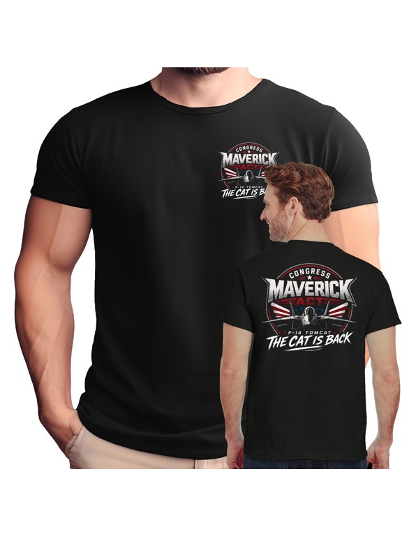 F-14 Tomcat Congress Act - The Cat Is Back Double Sided Adult T-Shirt-Small