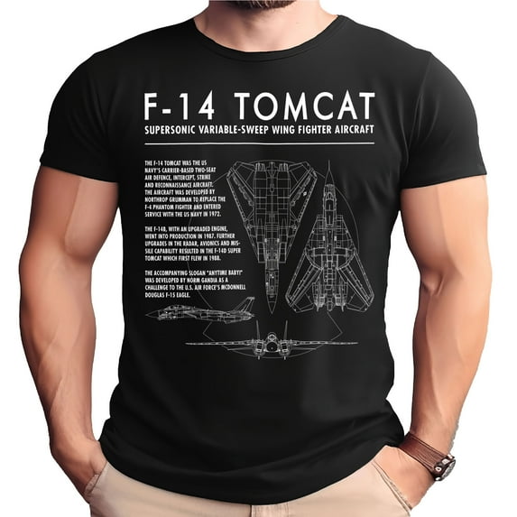 F-14 Tomcat Detailed Schematic Adult Shirt-4XL