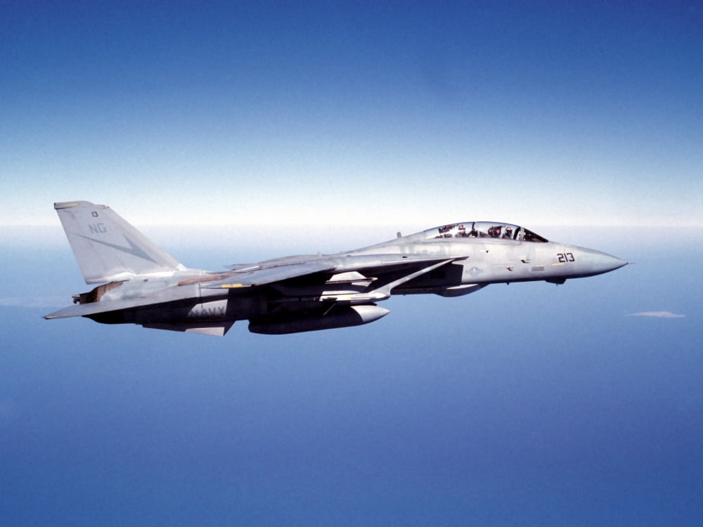 F-14A Tomcat in flight above the Pacific Ocean Canvas Art - Dave BaranekStocktrek Images (17 x 13)