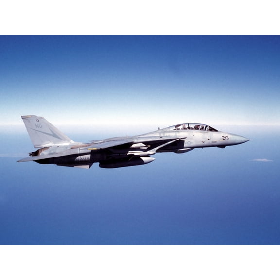 F-14A Tomcat in flight above the Pacific Ocean Canvas Art - Dave BaranekStocktrek Images (33 x 25)